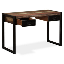 Vidaxl Desk With 2 Drawers Solid Reclaimed Wood 120X50X76 Cm - thumbnail 6