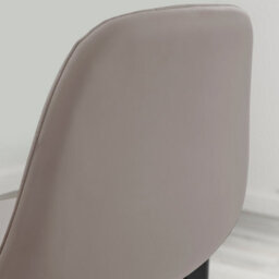 Furniturebox Uk 2X Counter Stools - Corona Cappuccino Beige Faux Leather Dining Chair Black Metal Legs - Industrial Scandi Style - thumbnail 4
