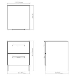 Messina Ready Assembled White & Oak 2 Drawer Bedside Chest (H)495mm (W)370mm (D)390mm - thumbnail 5