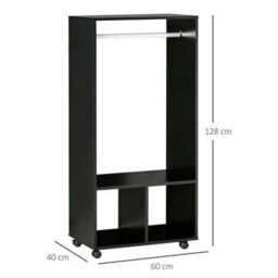 Mobile Open Wardrobe Clothes Rail Storage Shelves - thumbnail 2