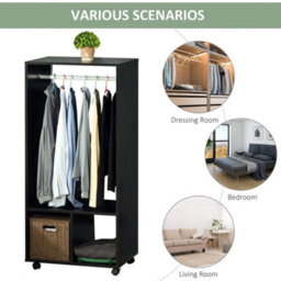 Mobile Open Wardrobe Clothes Rail Storage Shelves - thumbnail 4