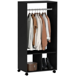 Mobile Open Wardrobe Clothes Rail Storage Shelves - thumbnail 1