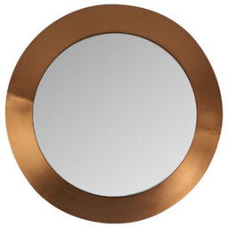 Pacific Lifestyle Round Wall Mirror Gold Metal Wide Angled Frame 60Cm Concave Contemporary - thumbnail 2