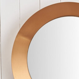 Pacific Lifestyle Round Wall Mirror Gold Metal Wide Angled Frame 60Cm Concave Contemporary - thumbnail 3