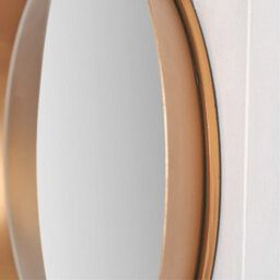 Pacific Lifestyle Round Wall Mirror Gold Metal Wide Angled Frame 60Cm Concave Contemporary - thumbnail 6