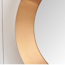 Pacific Lifestyle Round Wall Mirror Gold Metal Wide Angled Frame 60Cm Concave Contemporary - thumbnail 4