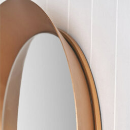 Pacific Lifestyle Round Wall Mirror Gold Metal Wide Angled Frame 60Cm Concave Contemporary - thumbnail 5