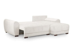 Beehive Furniture Azara - Universal Corner Sofa Bed - Cream Upholstered Corner Couch - thumbnail 4