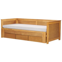 Beliani Bed With Storage Drawers Wood Cahors 90 X 200 Cm (Eu Single) Brown - thumbnail 4