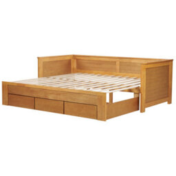 Beliani Bed With Storage Drawers Wood Cahors 90 X 200 Cm (Eu Single) Brown - thumbnail 7