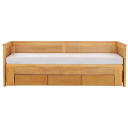Beliani Bed With Storage Drawers Wood Cahors 90 X 200 Cm (Eu Single) Brown - thumbnail 8