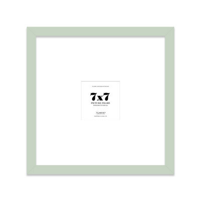 "7X7"" Mint Green Picture Frame - 7X7"" Square Frame With 3X3"" Mount For 7X7""/3X3"" Pictures Art Deco Style Photo Display, 1 Pack" - image 1