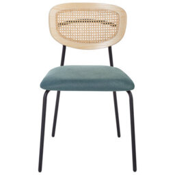Beliani Set Of 2 Dining Chairs Mayetta Rattan Teal - thumbnail 5