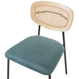 Beliani Set Of 2 Dining Chairs Mayetta Rattan Teal - thumbnail 7