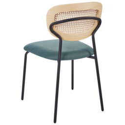 Beliani Set Of 2 Dining Chairs Mayetta Rattan Teal - thumbnail 6