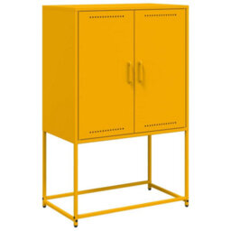 Berkfield Highboard Mustard Yellow 68.5X38.5X107 Cm Steel - thumbnail 2