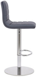 Lamboro Deluxe Aldo Bar Stool - Charcoal Grey, Weighted Base, Adjustable Swivel Seat - thumbnail 2