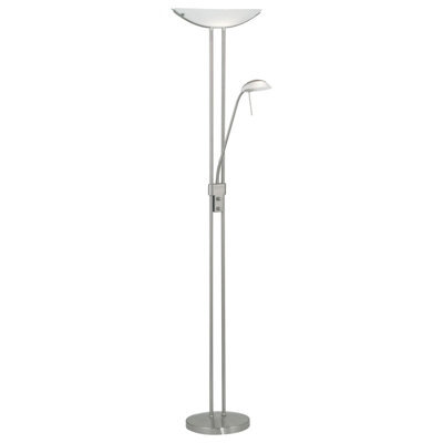 Elegant Satin Nickel Floor Lamp With White Glass Shade - image 1