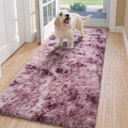 Oxford Homeware Shaggy Rug Anti-Slip Washable Soft Fluffy Living Room And Bedroom Rug (Mottled Pink, 60X220Cm) - thumbnail 1