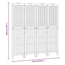 Vidaxl 4-Panel Room Divider 162X2X180 Cm Solid Wood Acacia Room Dividers - thumbnail 9