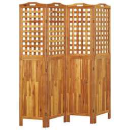 Vidaxl 4-Panel Room Divider 162X2X180 Cm Solid Wood Acacia Room Dividers - thumbnail 4