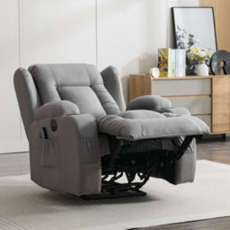 More4Homes Caesar Grey Technology Fabric Electric Recliner Heat & Massage Chair - thumbnail 9