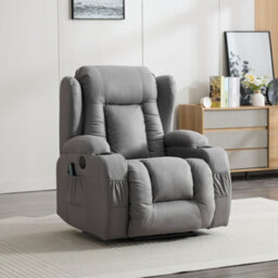More4Homes Caesar Grey Technology Fabric Electric Recliner Heat & Massage Chair