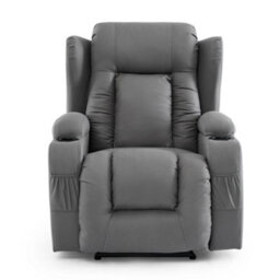 More4Homes Caesar Grey Technology Fabric Electric Recliner Heat & Massage Chair - thumbnail 2