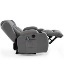 More4Homes Caesar Grey Technology Fabric Electric Recliner Heat & Massage Chair - thumbnail 5