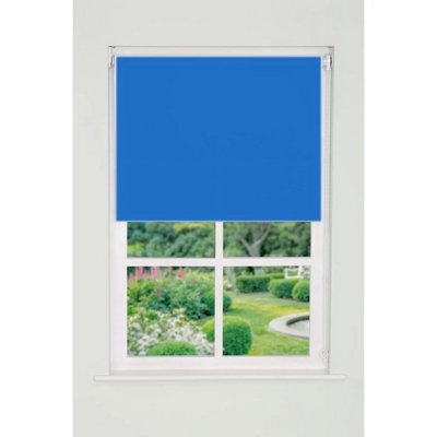 Plain Straight Edge Daylight Roller Blind 165Cm Drop X 140Cm Blue