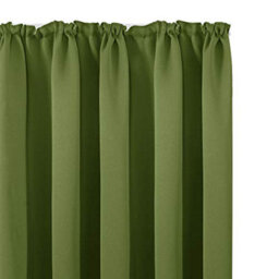"Deconovo Super Soft Pencil Pleat Curtains Blackout Curtains Thermal Insulated Curtains For Living Room W55""x L87"" Green One Pair" - thumbnail 8