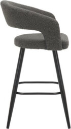 Lamboro Amalfi Boucle Kitchen Bar Stools, Single, Fixed Height Metal Legs With Footrest, Breakfast Bar Stool - Grey - thumbnail 3