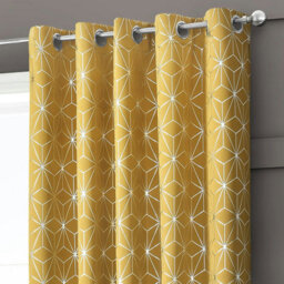 Velosso Moreno Thermal Blackout Ready Made Eyelet Curtains - Ochre