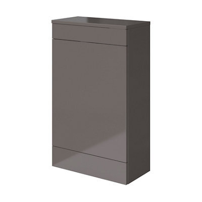 GoodHome Imandra Gloss Warm Grey Modern Freestanding Toilet Cabinet (H)840mm X (W)500mm - image 1