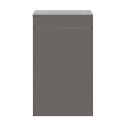 GoodHome Imandra Gloss Warm Grey Modern Freestanding Toilet Cabinet (H)840mm X (W)500mm - thumbnail 2