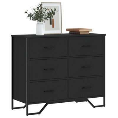 Walplus Chest Of Drawers Black 91X35.5X74.5 Cm Engineered Wood - image 1