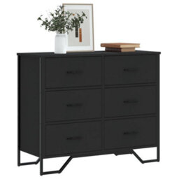 Walplus Chest Of Drawers Black 91X35.5X74.5 Cm Engineered Wood - thumbnail 1