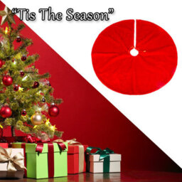 Christmas Tree Skirt Christmas Decoration X 90Cm Red - thumbnail 6