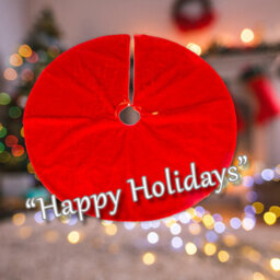 Christmas Tree Skirt Christmas Decoration X 90Cm Red - thumbnail 4