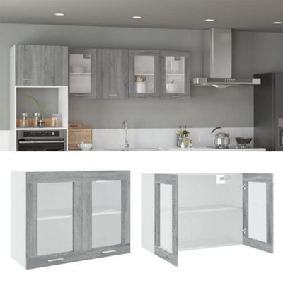Vidaxl Hanging Glass Cabinet Lyon Grey Sonoma 80X31X60 Cm Engineered Wood - image 1