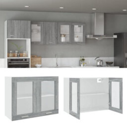 Vidaxl Hanging Glass Cabinet Lyon Grey Sonoma 80X31X60 Cm Engineered Wood