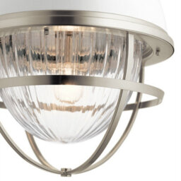Luminosa Lighting Luminosa Kichler Tollis Globe Pendant Ceiling Light Brushed Nickel & White - thumbnail 2