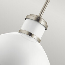 Luminosa Lighting Luminosa Kichler Tollis Globe Pendant Ceiling Light Brushed Nickel & White - thumbnail 4