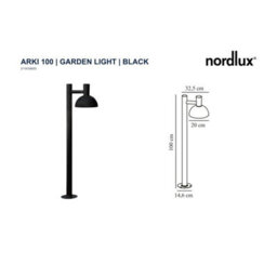 Nordlux Arki Outdoor Metal Garden Post 1M Black,mains - thumbnail 7