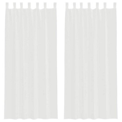 Berkfield Durable Voile Curtains With Loops 2 Pcs White 140X245 Cm