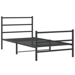 Berkfield Metal Bed Frame Without Mattress With Footboard Black 107X203Cm - thumbnail 3