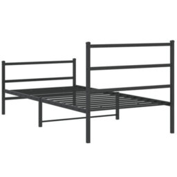Berkfield Metal Bed Frame Without Mattress With Footboard Black 107X203Cm - thumbnail 7