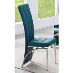 Furniture in Fashion Hartley Clear Glass Dining Table With 4 Ravenna Teal Chairs - thumbnail 3