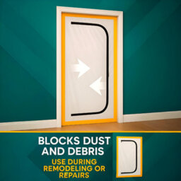 SolaDirect Dust Door With Zip 110 X 220 Cm - Renovation Dust-Barrier Curtain For Doorways - Double-Sided Zipper - Tape Mount - Trim To Fit - thumbnail 4