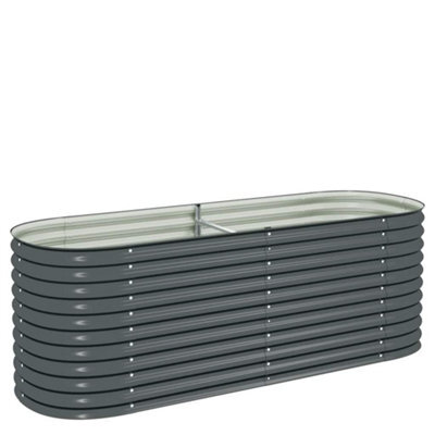 Berkfield Practical Garden Raised Bed 240X80X81 Cm Galvanised Steel Grey - image 1